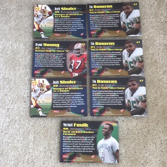 Vintage 1995-1996 Topps NFL Trading Cards, Lot of 49 Cards - Picture 9 of 13